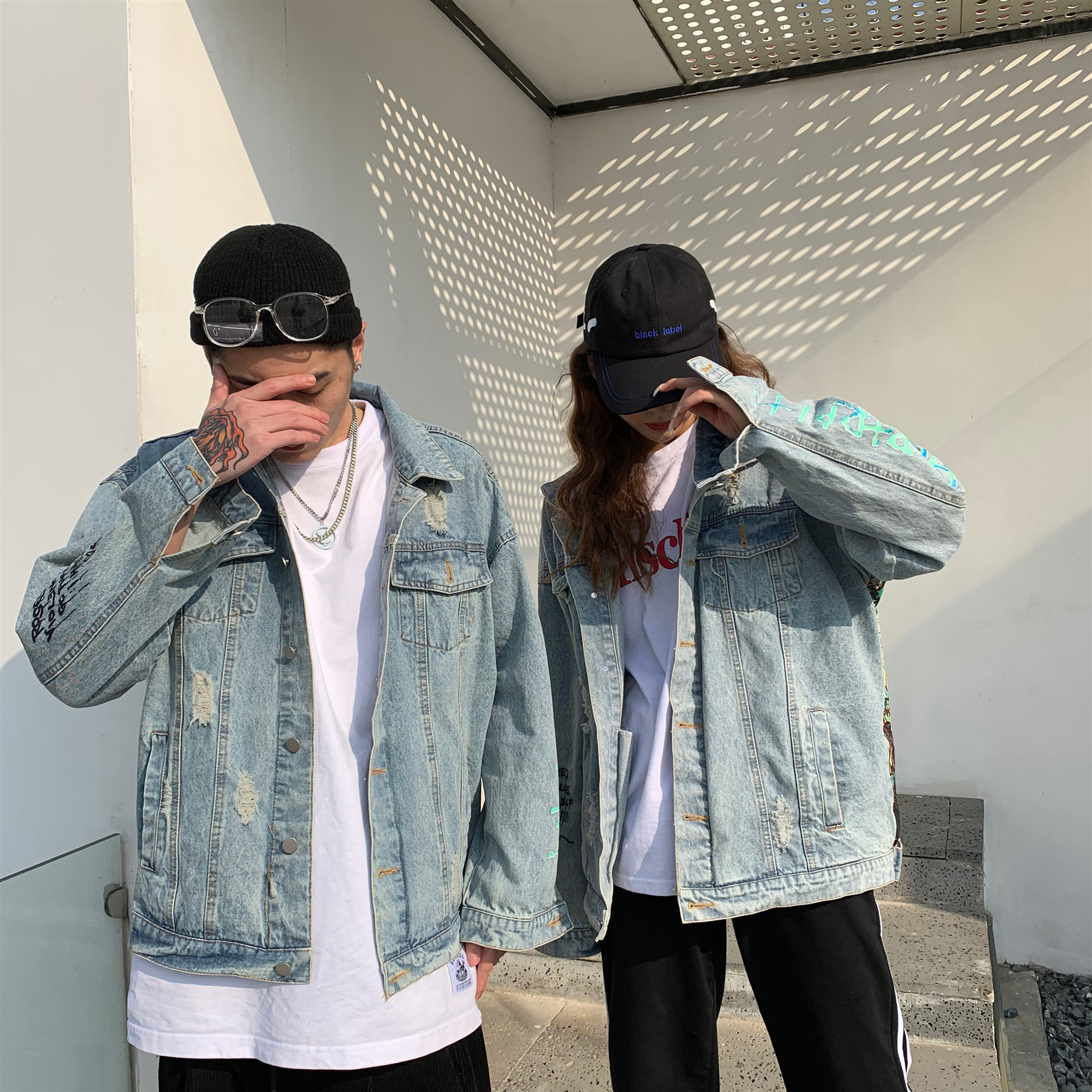 Graffiti Couple Denim Jacket 2