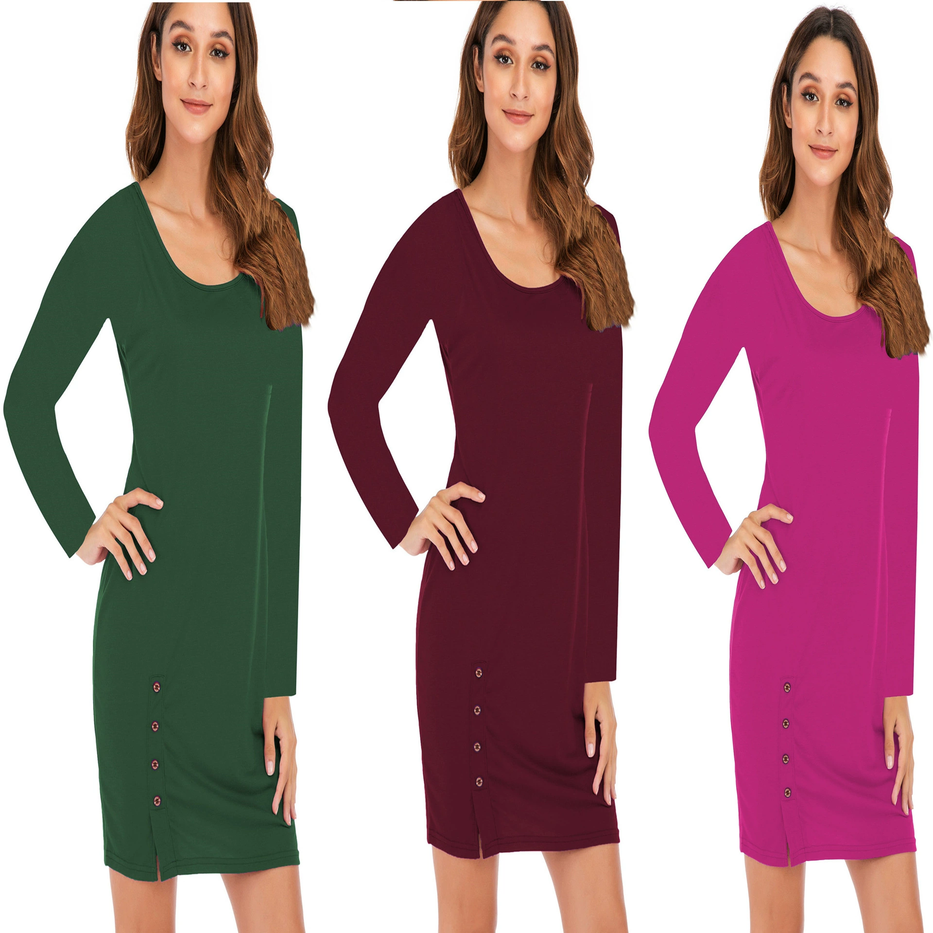 2019 новое платье Amazon, многоцветное платье на пуговицах без рукавов с коротким рукавом, однотонное платье на пуговицах без рукавов