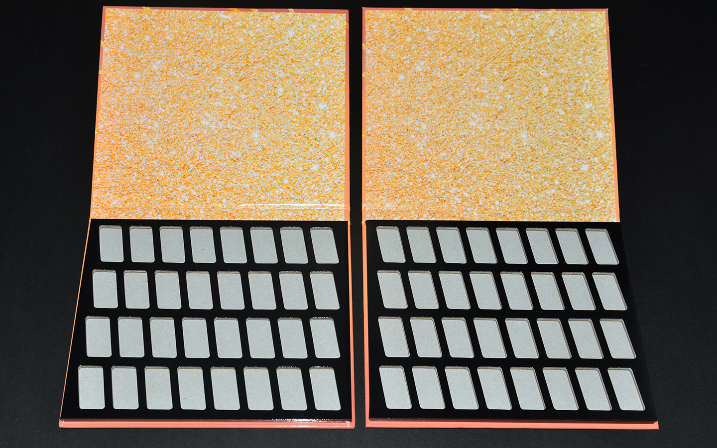 翻盖彩色纸质眼影手工纸盒唇彩眼影美甲透明天窗化妆品包装盒.J