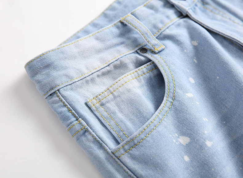 Nouveaux jeans usés pour hommes, jeans droits tendance et décontractés_voghion.com