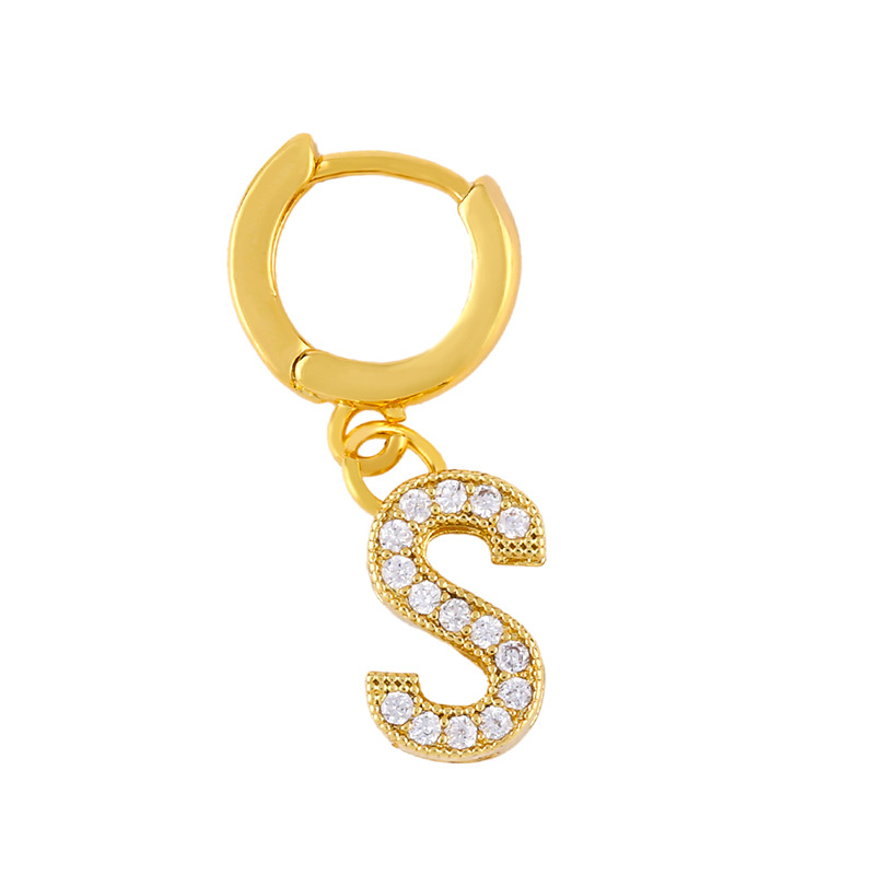 Alphabet Earrings With Diamonds display picture 7