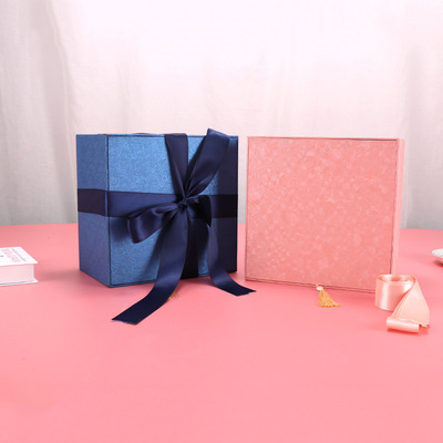 正方形透明pvc开窗翻盖礼盒永生花鲜花礼品包装盒七夕生日礼物盒