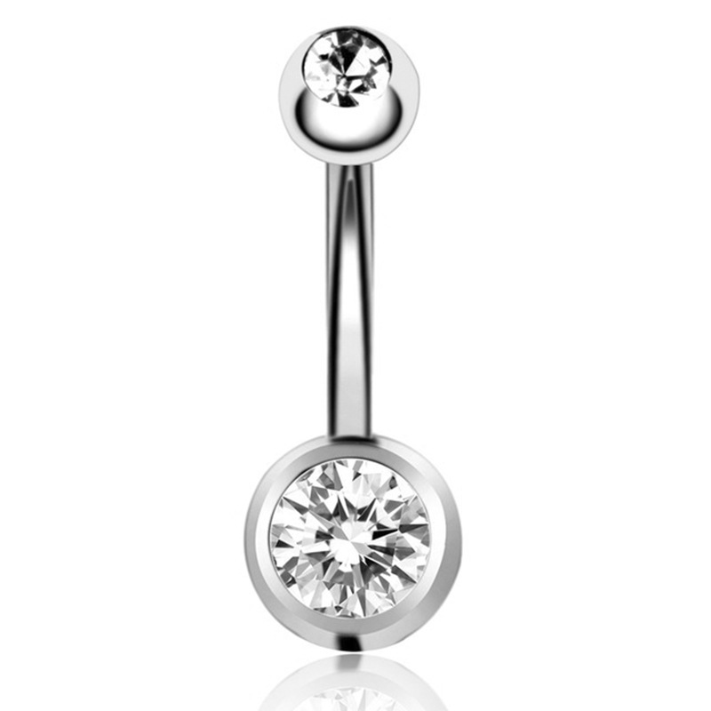 Combination Set Stainless Steel Zircon Belly Button Nail Belly Button Ring Piercing Jewelry display picture 5