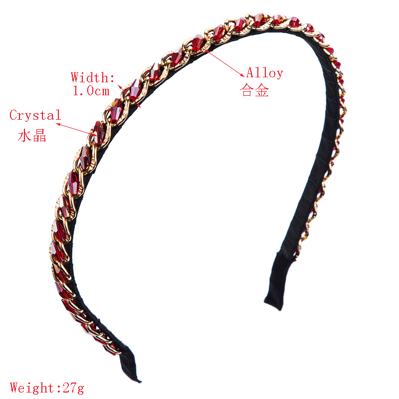 Hair Band New Hand-wrapped Crystal Beads Thin-edged Hair Hoop display picture 1