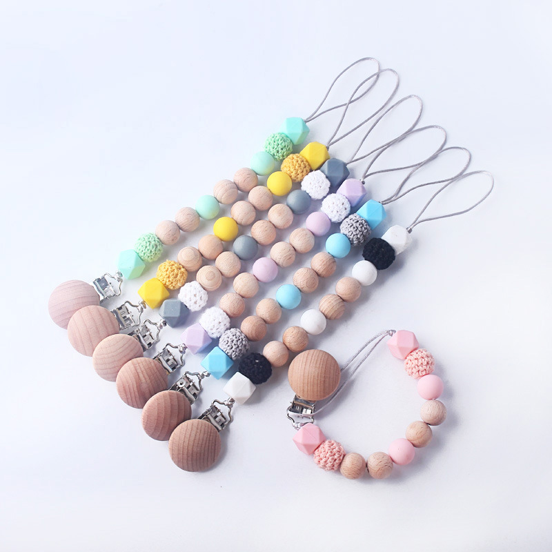 Bebé chupete anti-gota cadena bebé juguete de silicona chupete clip anti-gota banda Chew música anti-perdido cadena Nuevo