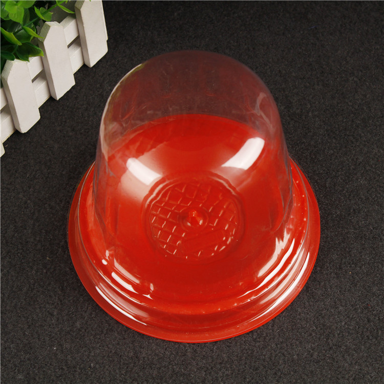 厂家定制一次性回转寿司PET塑料打孔食品罩子透明气回旋食品盖子