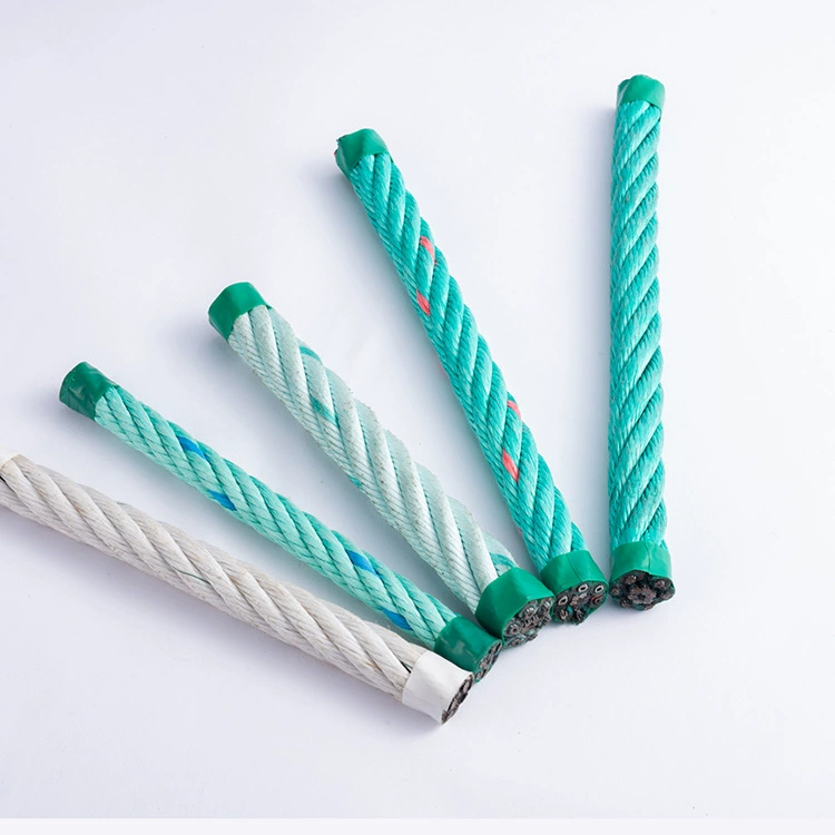 Стальная веревка с плоским проволочным зажимом из полипропилена для рыболоводства, 3-прядная стальная проволока, 6-прядная стальная веревка из акриловой стали