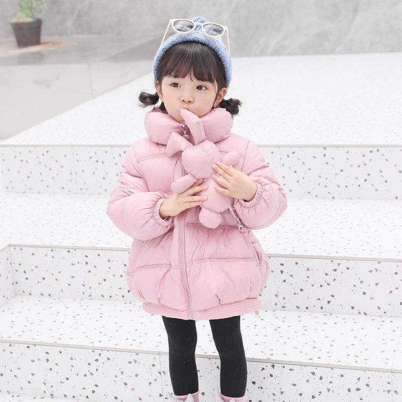 children Down The new cotton padded jacket girl keep warm Thick cotton coat lovely Little Bear Accessories Cotton