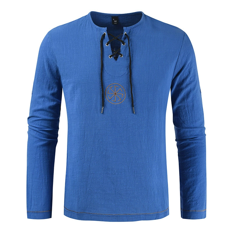 Мужская рубашка с длинным рукавом, вышитая свободная блуза, slim fit, размеры S–4XL, цветная