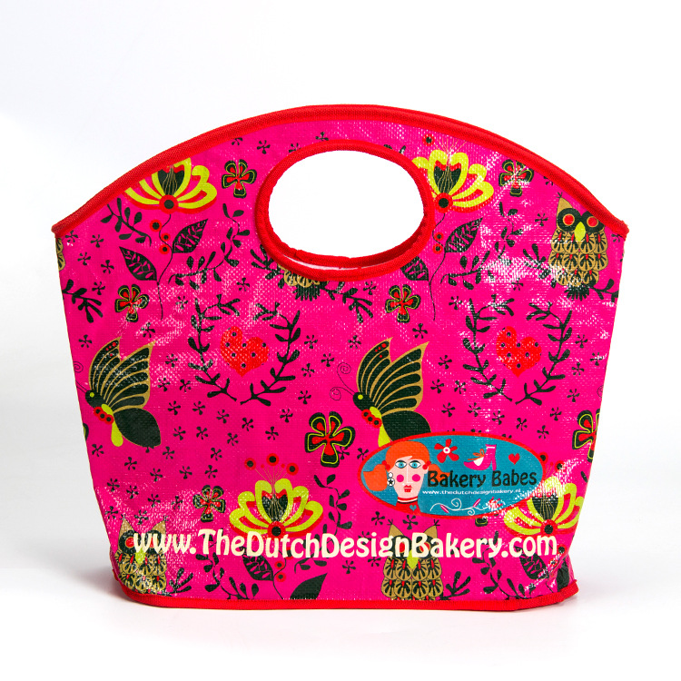 出口日本手提pp编织袋 防水覆膜提手篮子定制购物袋环保加印logo