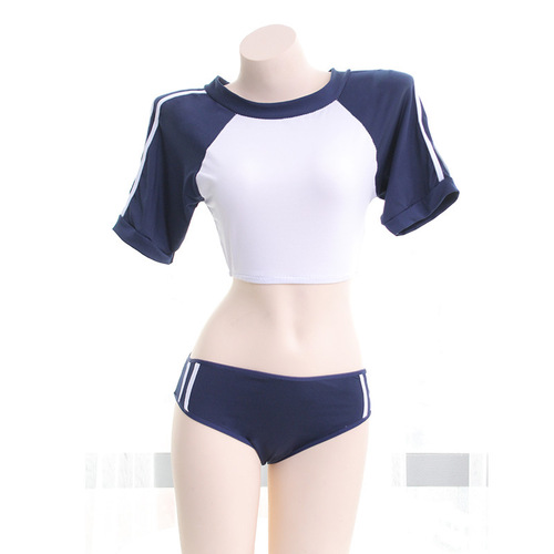 Japanese sexy student outfit split sailor suit short gymnastics cheerleading performance outfit cute maid outfit S0415