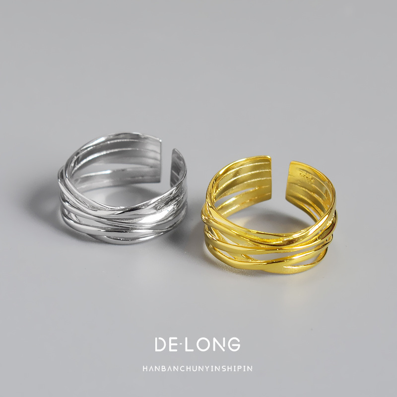 Personality Minimalist Multi-layer Winding Ring S925 Sterling Silver Ringy Women's Silver Ring Chic Korean Fashion Jewelry