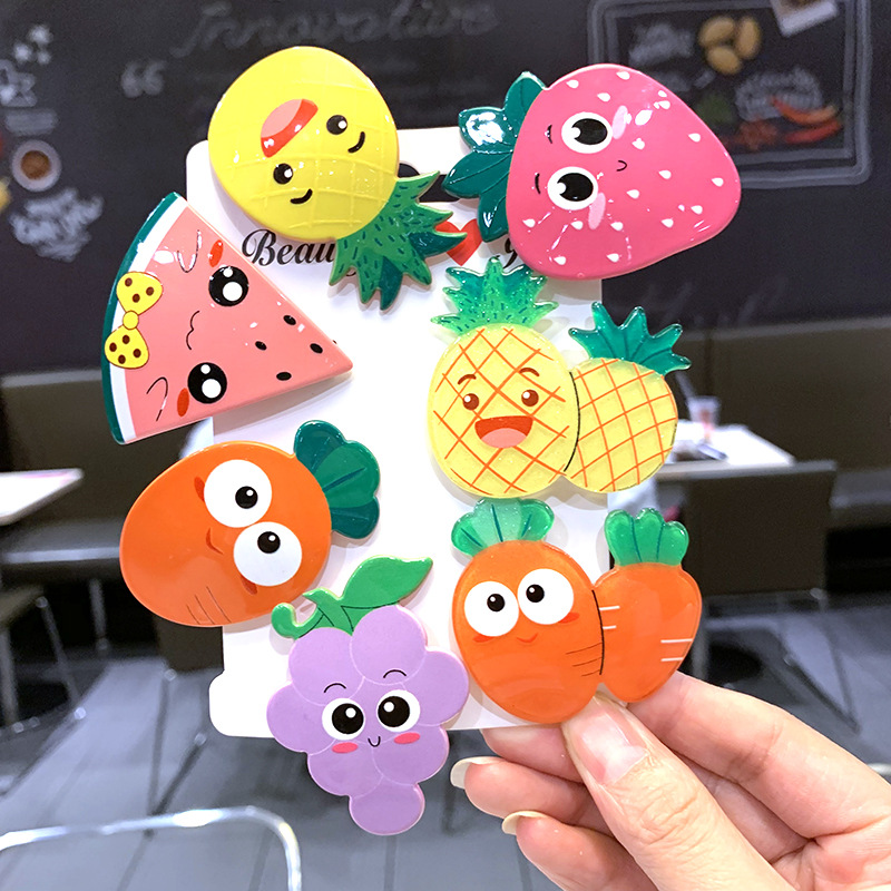 New childrens fruit hairpin Korean cute color radish side clip girl baby duck clip hairpin headdresspicture1