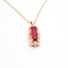 Organic tourmaline pendant, golden stone inlay, wish, European style, 18 carat, pink gold, with gem