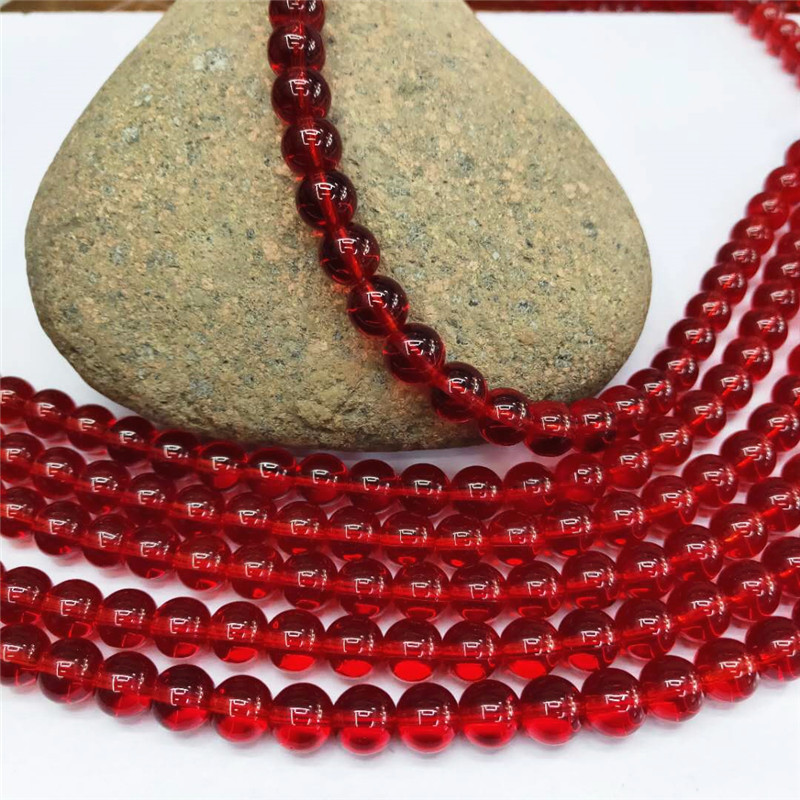 Wholesale of special crystal jewelry, large red crystal glass loose beads, DIY round bead jewelry, bead matching factory direct sales detail image 7