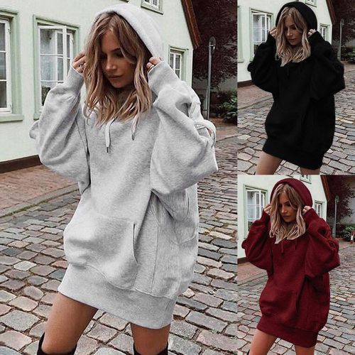 2019 AliExpress European and American Explosions Women's Solid Color Turtleneck Hooded Loose Long Sleeve Thickened Sweater for Women