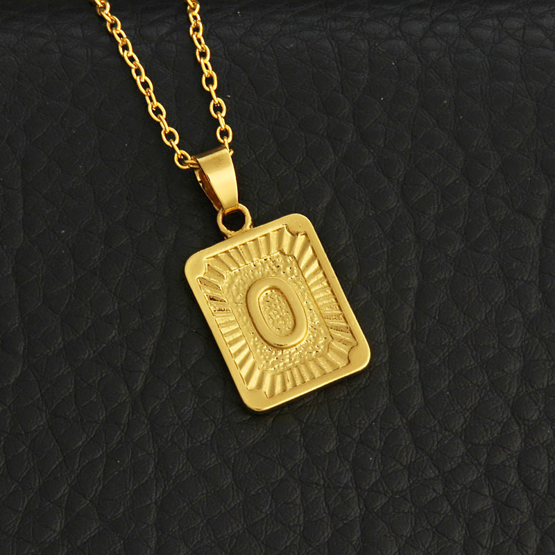 fashion gold medal square letter necklace wholesalepicture9