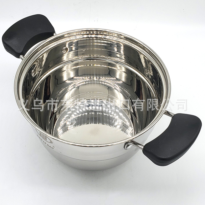 Factory direct sales of stainless steel soup pot 22-28cm, 4-piece set, electric wooden handle soup pot, multi-functional soup pot detail image 9