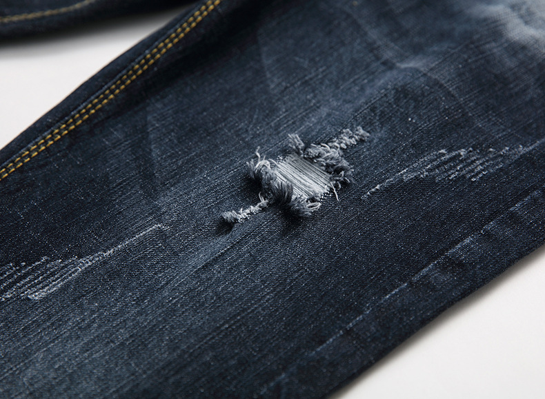 Jeans uomo distressed a gamba dritta stile casual_voghion.com