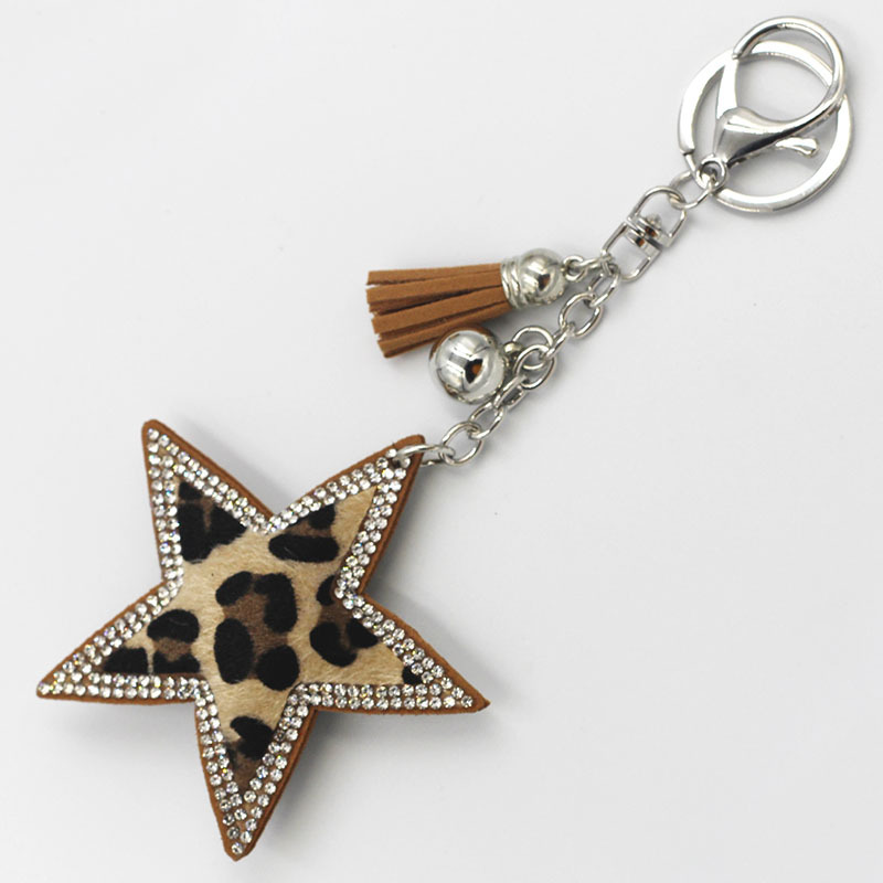 Unisex Gender Sweet, Korean Style Style Sweet Korean Style Star Leopard Flannel Unisex Unisex Keychain