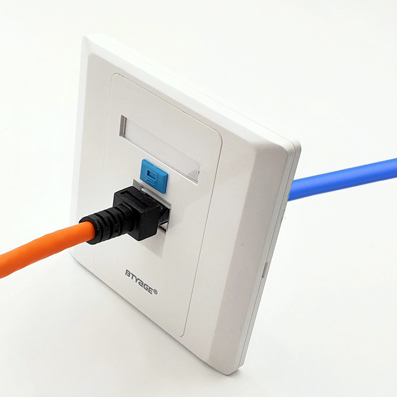 厂家直销贝亚格豪华款单口信息电脑面板 86型单口网络信息面板