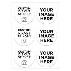圆形模切贴纸上传图片设计标志厂家直销支持定制stickers custom