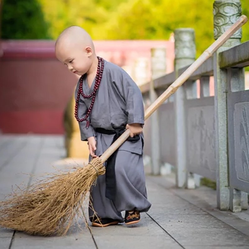 小和尚衣服儿童和尚服宝宝套装小沙弥僧袍少林寺棉麻婴儿男童演出