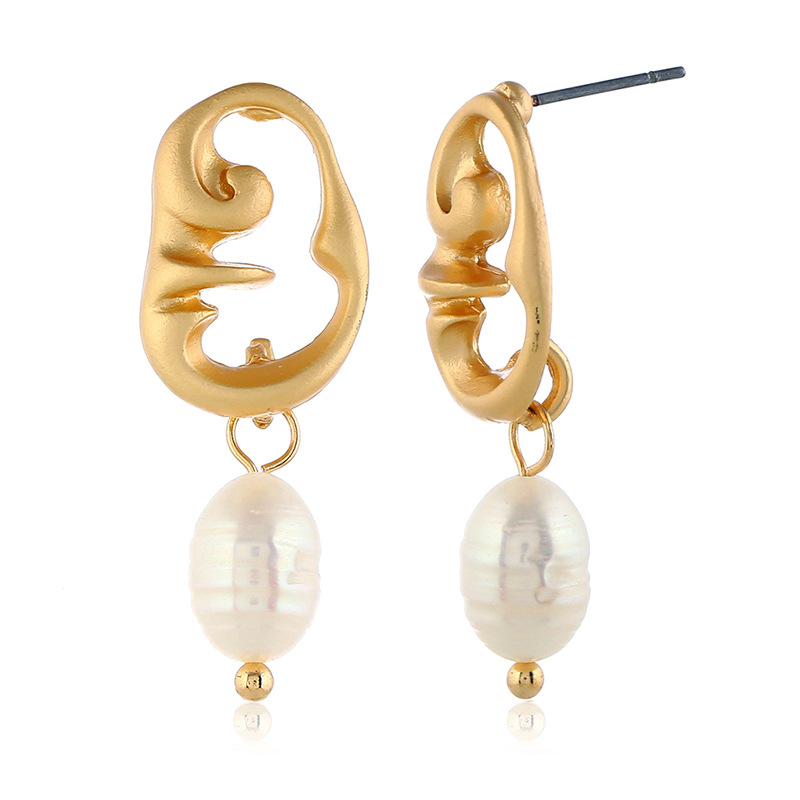 Alloy Fashion Geometric earring(White pearl gold)Fashion Jewelry NHKQ2443-White-pearl-gold
