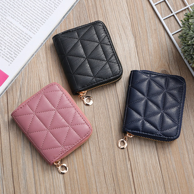 Korean Edition new pattern clutch bag originality Mini Embroidery Geometry Quilted Bag Card package lady have cash less than that is registered in the accounts Wallet Coin wallet