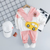 Cartoon set suitable for men and women for early age, autumn, children's clothing, 0-3 years, 2 piece set