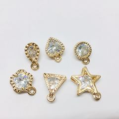 diy jewelry accessories handmade hair accessories shoes and clothing accessories alloy inlaid zircon love earrings clothing pendants