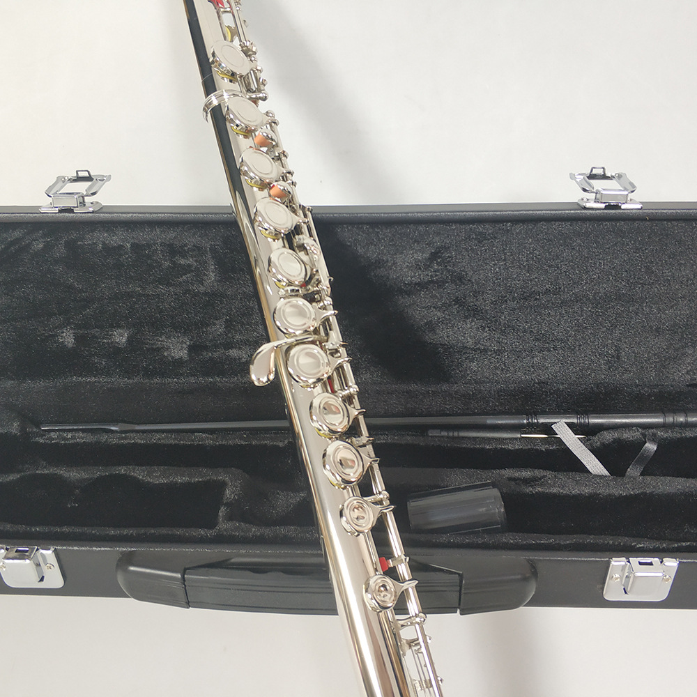 厂家批发16孔银色长笛E键镀镍C调长笛 学生初学考级演出笛子flute-阿里巴巴
