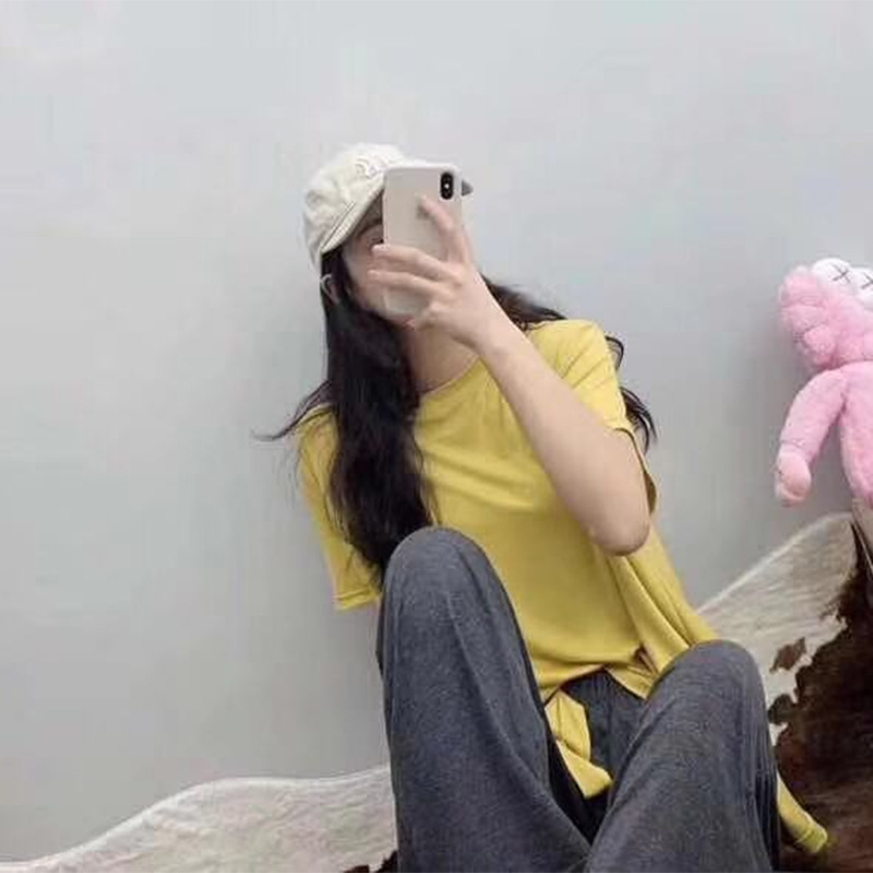 新款网红衣热销夏季短袖女士棉质休闲套装家居服睡衣女生两件套