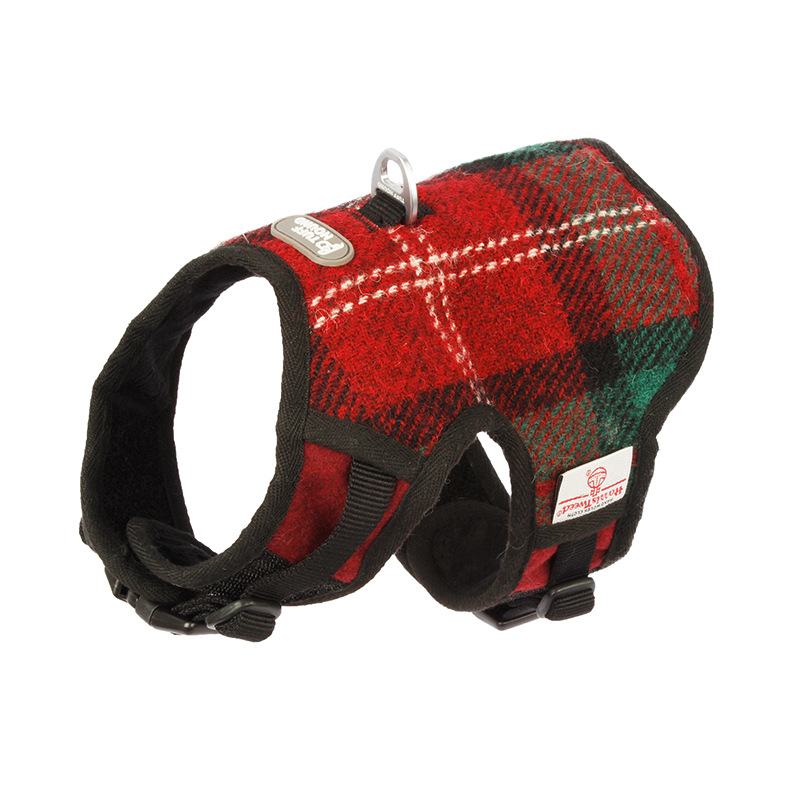 TUFFHOUND宠物胸背背心式羊毛时尚格子中大型犬狗背带宠物用品