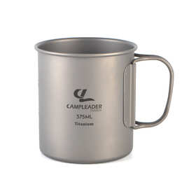 户外折叠饮水杯便携杯子可烧水野营钛杯纯钛水杯单层杯375ml