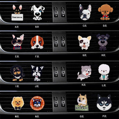 Cartoon Society Dog Car Air Vent Perfume Clip Shiba Inu Maltese Siberian Husky Bull Terrier Car Air Freshener Decorative Ornament