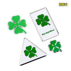 New Four-Leaf Clover Car Body Sticker Lucky Grass Car Decor Sticker Personality Car Aluminum Sticker Four-Leaf Clover