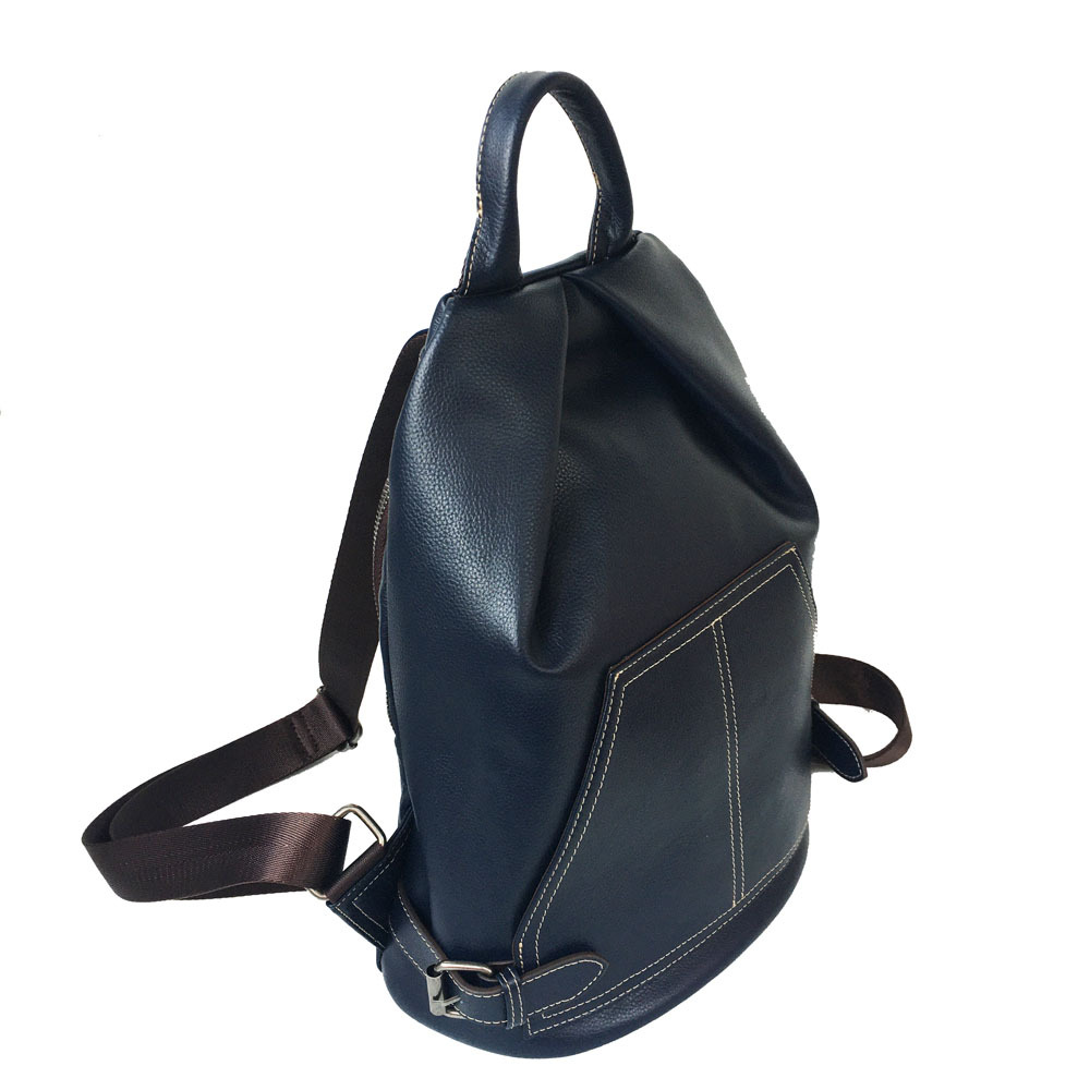Full Leather Backpack Women's Anti-theft Black Cowhide Daypack_voghion.com