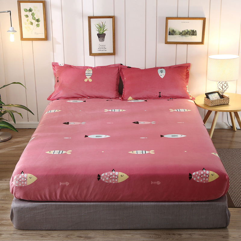 厂家直销加厚被罩绒防水床笠单件床罩席梦思床垫保护套批发双面绒|ru