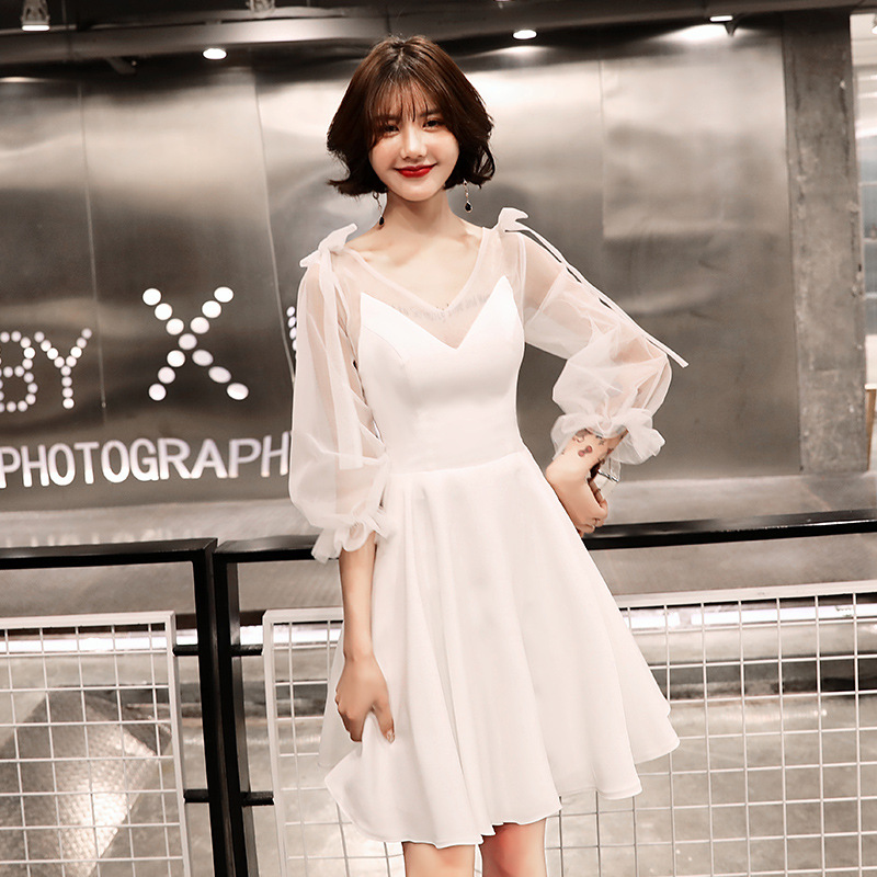 Vestido de noche corto blanco para mujer, novedad de primavera y verano 2025, vestido de fiesta para eventos sociales, vestido ajustado, vestido de noche pequeño image 1
