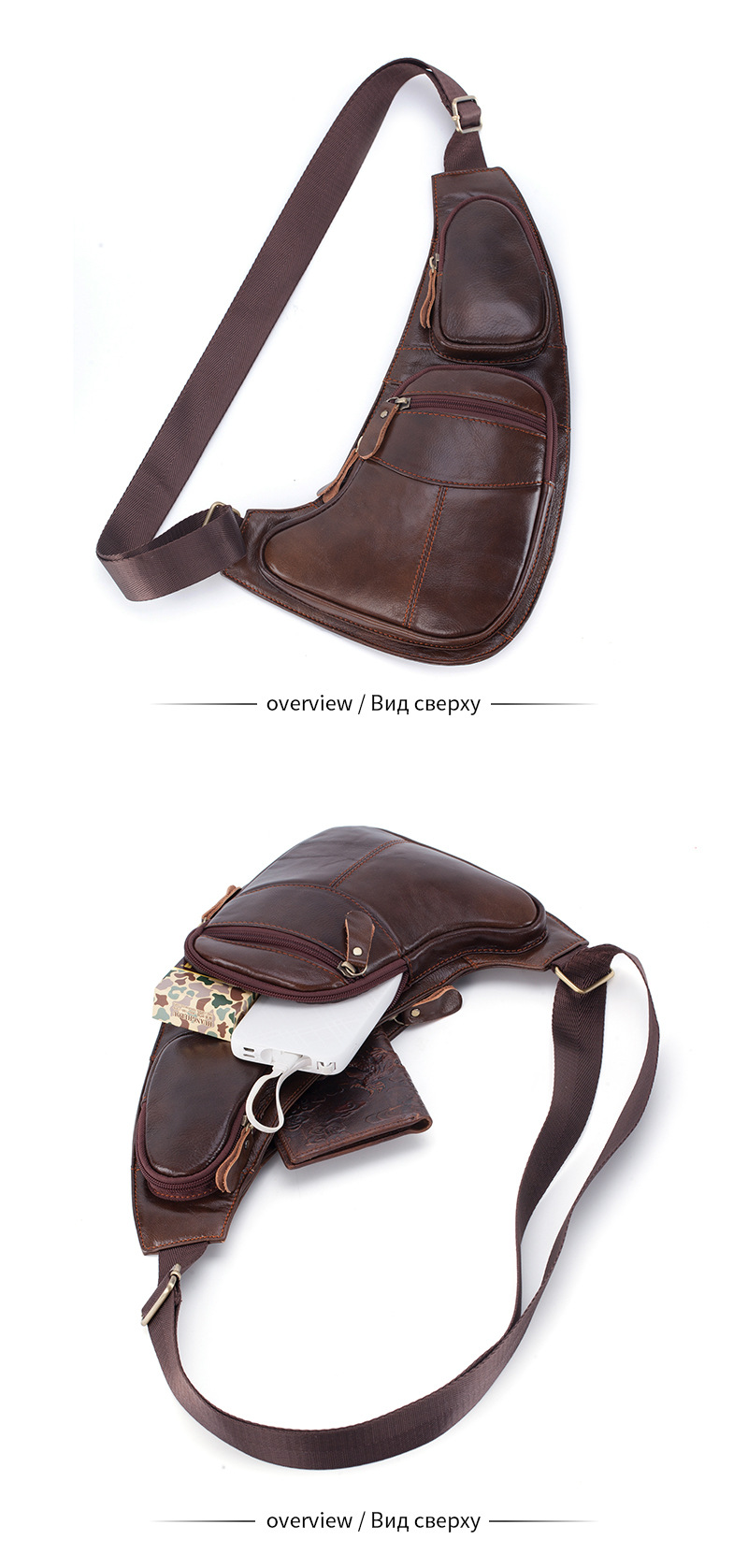 Leather Chest Bag Image 14