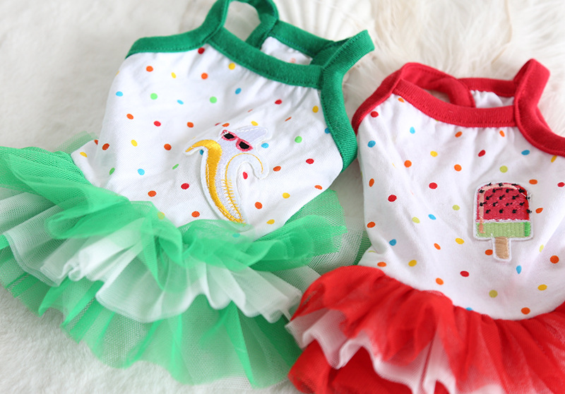 果味波点蓬蓬裙