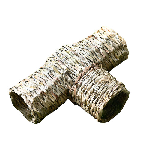 Natural porous dodging pipe straw hamster golden bear rabbit chinchilla molar landscaping toy nest
