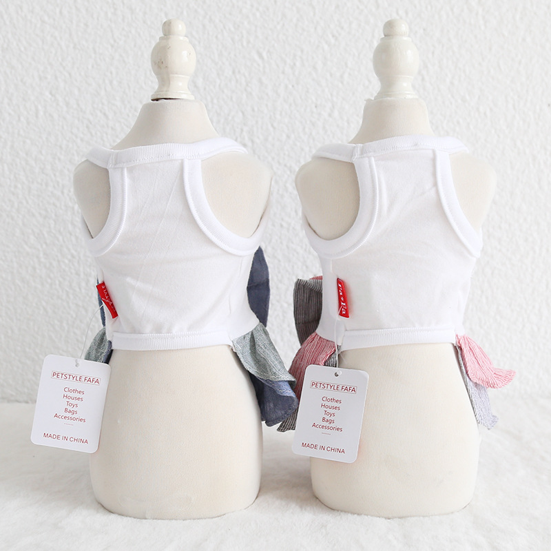 棉纱双色木扣裙