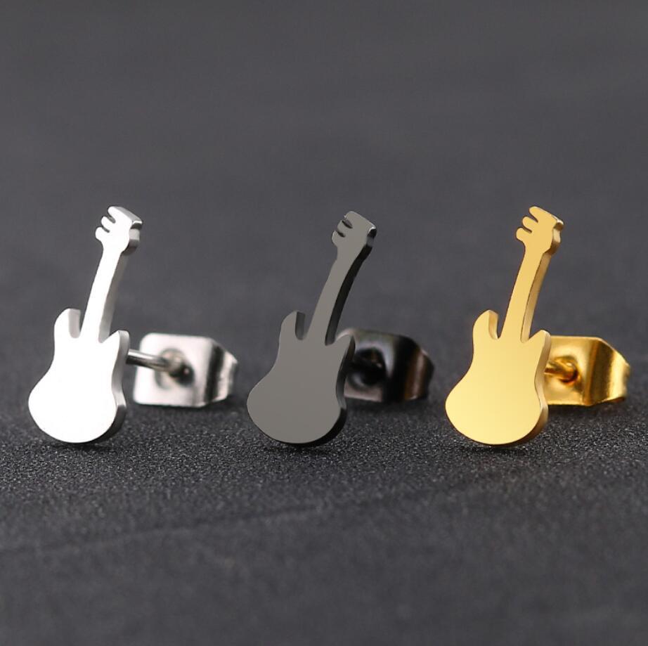 Women's Fashion Violin Stainless Steel No Inlaid Ear Studs Stainless Steel Earrings display picture 5