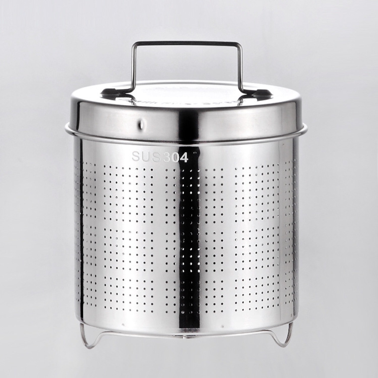 304不锈钢滤网药材滤网密孔带盖滤网桶