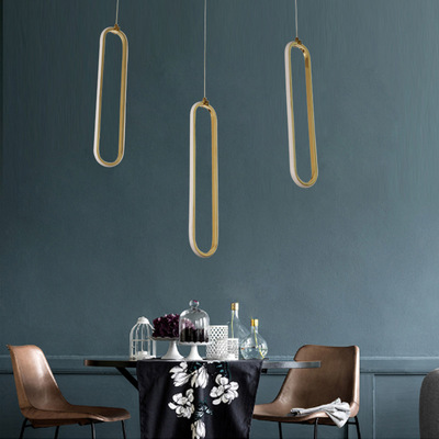 后现代吊灯 新款跨境单头小吊灯 110V轻奢环形吧台家装智能吊灯