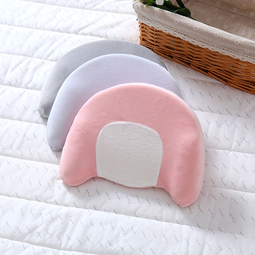 新品防偏头婴儿枕头金丝绒纯棉记忆棉枕头6-18个月宝宝护型记忆枕