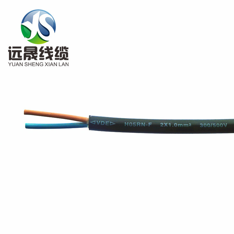 两芯防水橡胶线 HO5RN-F2*1.0洗墙灯 路灯橡胶线 VDE欧洲线材