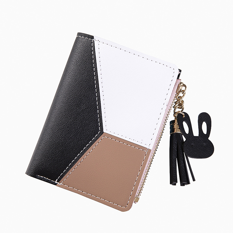 Frau Farbblock Pu-leder Magnetschnalle Brieftaschen display picture 4